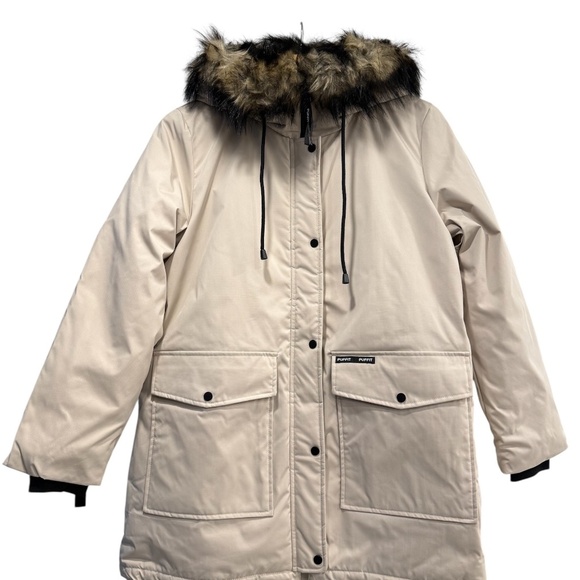 Faux Fur Mid-Length Hooded Parka with Large Pockets. NWT - Picture 8 of 14